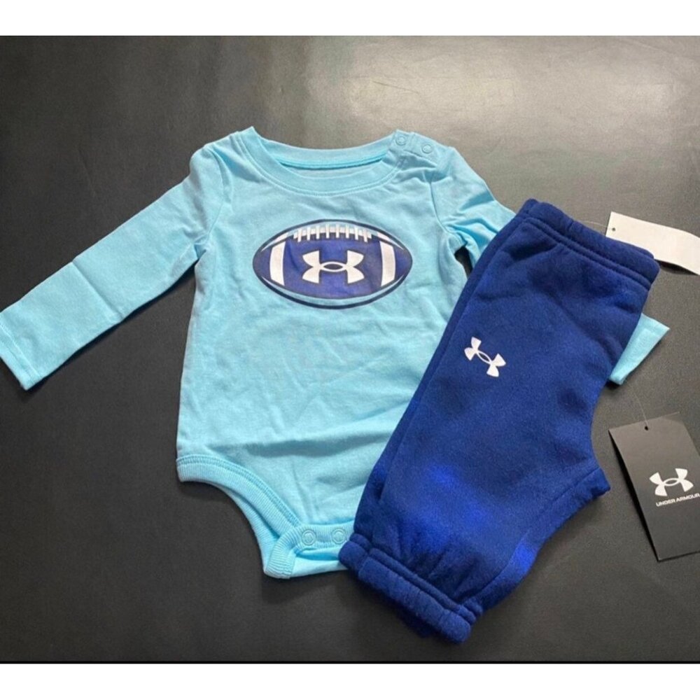 NWT Under Armour jogger & long sleeve One-piece set baby boys size 6/9M